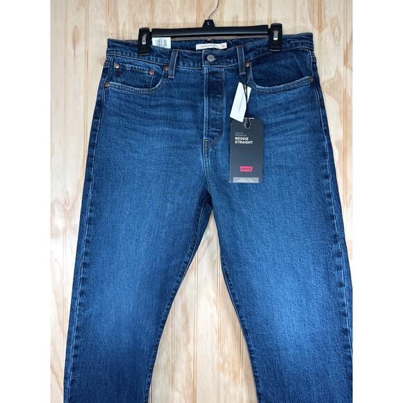Levi’s x Anthropologie Wedgie Straight High-Rise Jeans NWT Size 32 Medium Wash - Picture 3 of 8